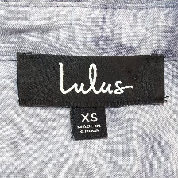 LULUS Shirt Dress, XS, Purple Tie-dye, Short sleeve, button front, Rayon - Picture 11 of 13